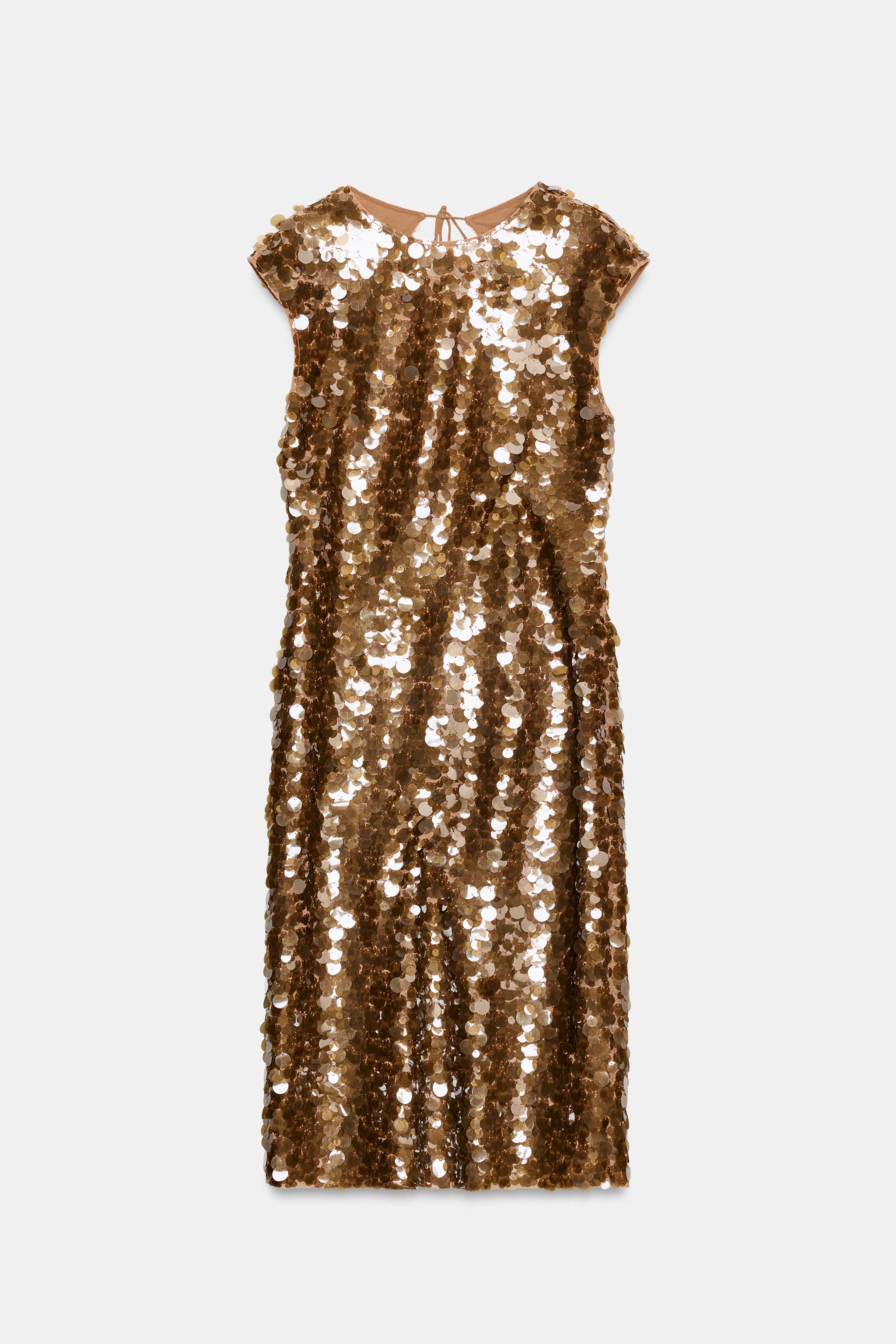 SEQUIN OPEN-BACK DRESS